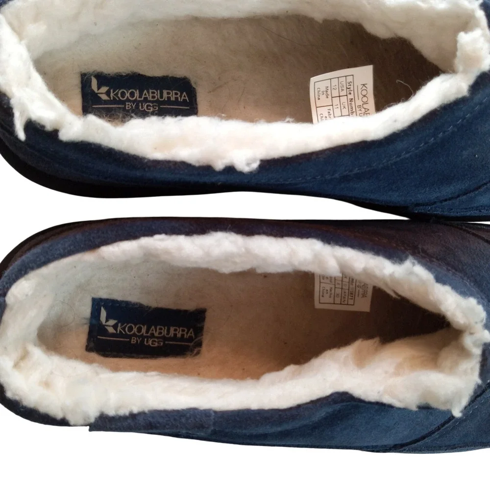 Koolaburra by UGG Tipton Navy Blue Suede Slippers Mens 12 Comfort Dorm Gift Ever